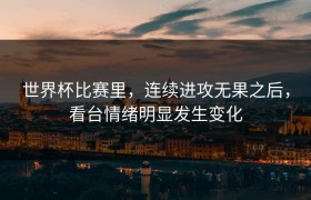 世界杯比赛里，连续进攻无果之后，看台情绪明显发生变化
