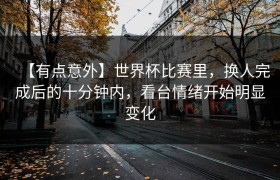 【有点意外】世界杯比赛里，换人完成后的十分钟内，看台情绪开始明显变化