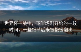 世界杯一战中，下半场刚开始的一段时间，一些细节后来被慢慢翻出