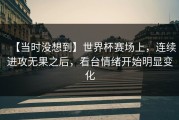 【当时没想到】世界杯赛场上，连续进攻无果之后，看台情绪开始明显变化